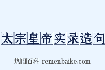 太宗皇帝实录造句是什么意思的图片